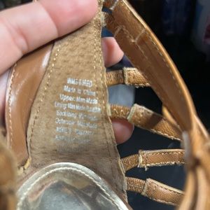 JENNIFER LOPEZ, Brown, Lace Up Heel Sandals, 6 1/2